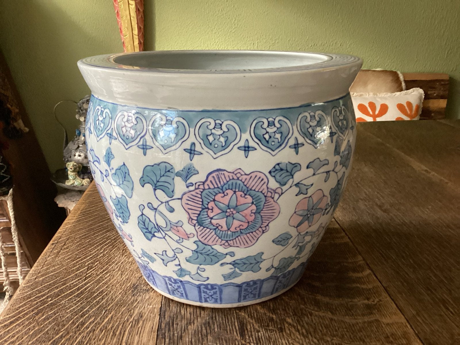 Prachtige grote Chinese bloempot 26H en 31 cm doorsnee € 27, Ophalen