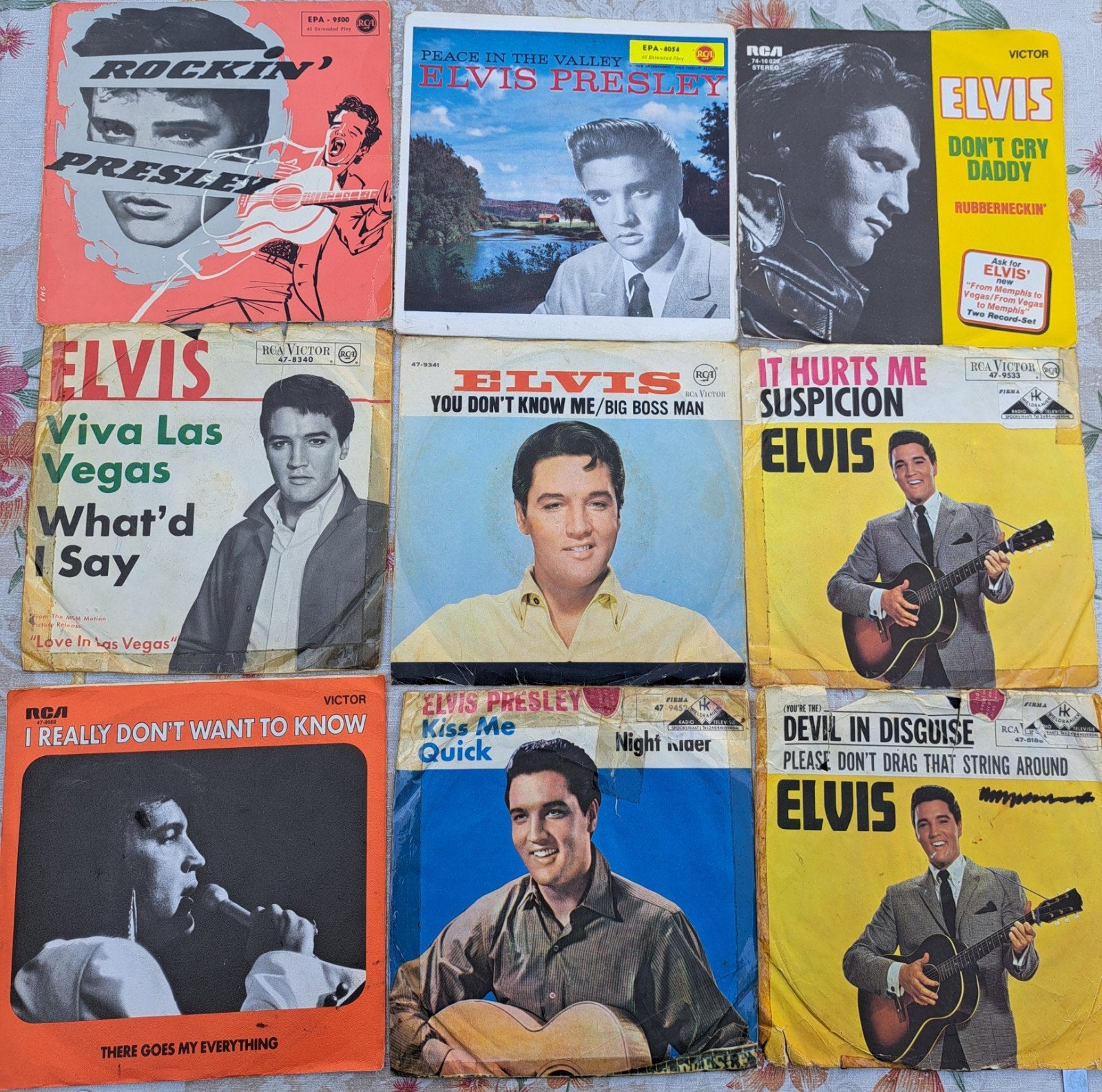 Collectie Elvis Presley vinyl singles en 1 EP's, Cd's en Dvd's, Ophalen, Gebruikt, 7 inch, Pop