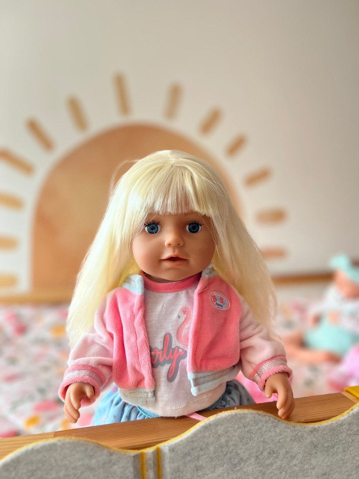 Zapf Creation Baby Born Pop Grote Zus Blond Haar, Ophalen, Zo goed als nieuw, Babypop