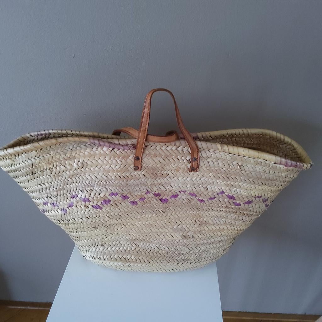 Grote rieten boodschappen tas / strandtas, Ophalen of Verzenden, Shopper