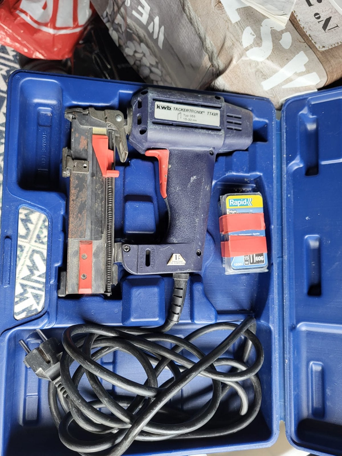 elektrische tacker in koffer, Ophalen, Gebruikt, Tacker/nietmachine, Overige merken