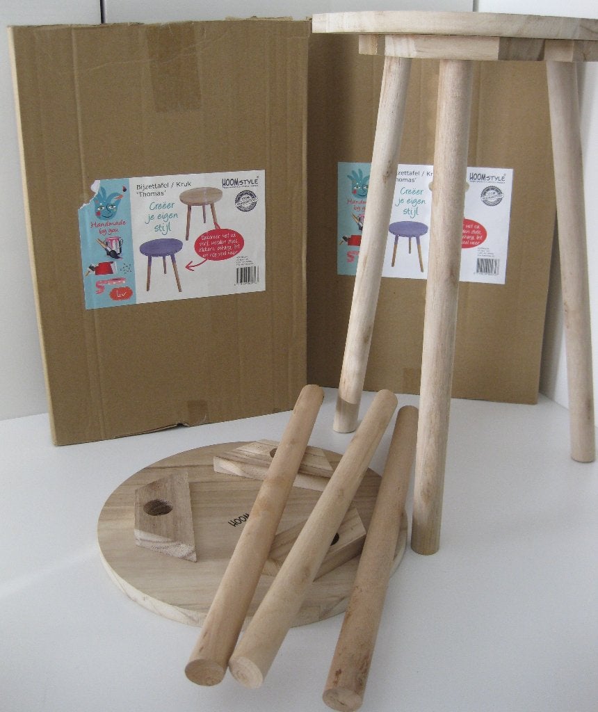 Hoomstyle Kruk / Bijzettafel 2 stuks 46,5 cm x 30 cm, Ophalen of Verzenden, Nieuw, Hout