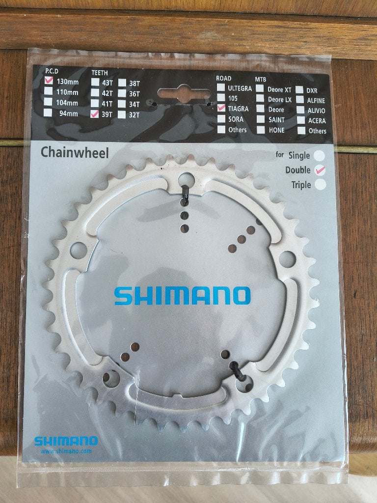 Shimano Tiagra tandwiel voorblad 130mm 39T, Fietsen en Brommers, Fietsonderdelen, Overige typen, Nieuw, Ophalen of Verzenden, Aluminium