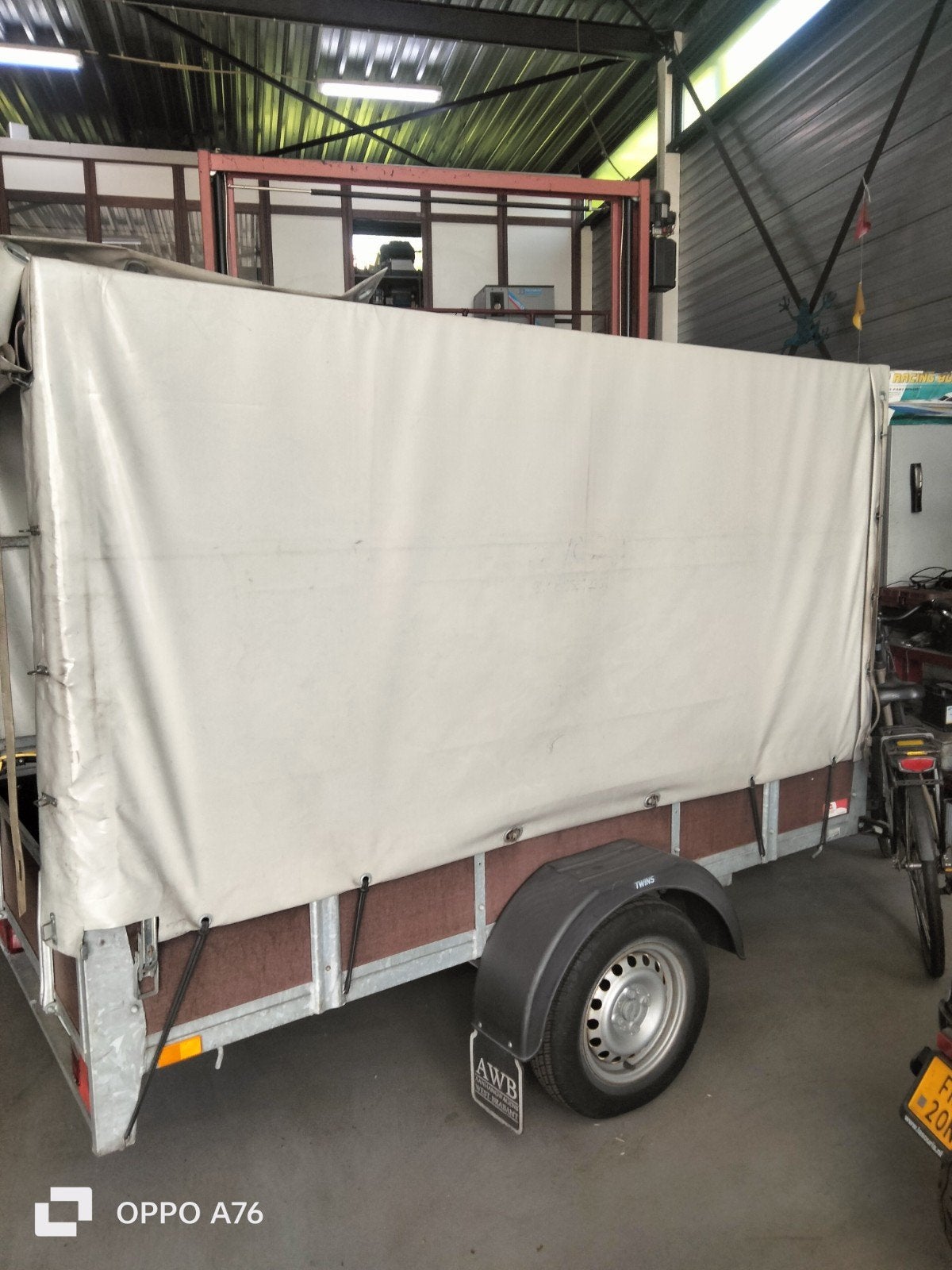 Aanhangwagen met 400ltr telewasch, Ophalen of Verzenden, Gebruikt