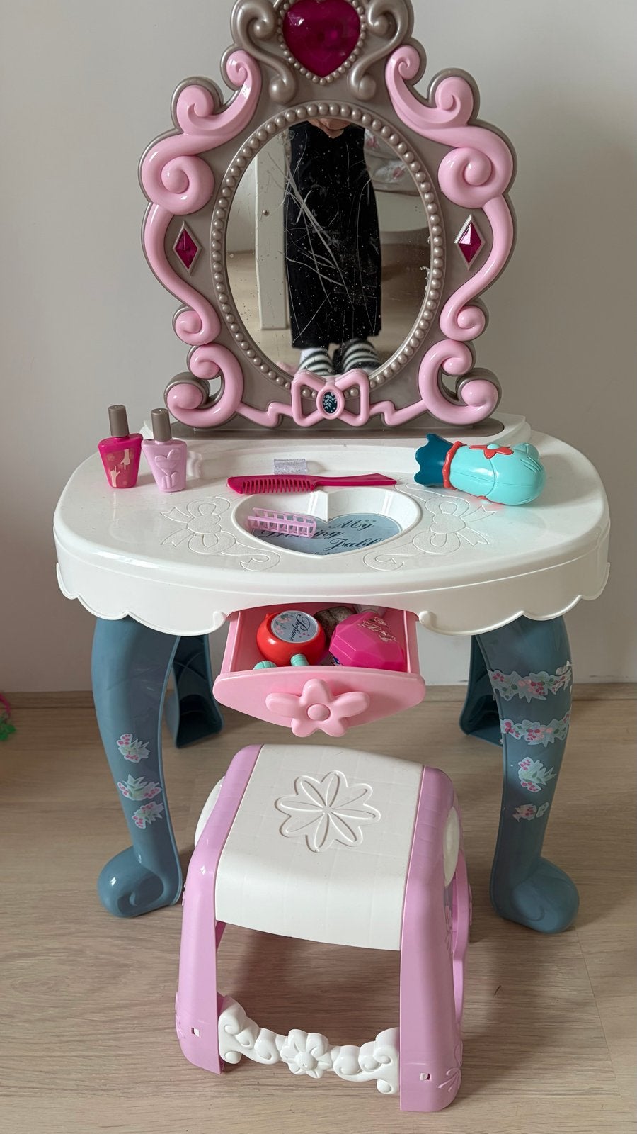 Kaptafel voor meisjes met spiegel en accessoires, Ophalen, Gebruikt, Tafel