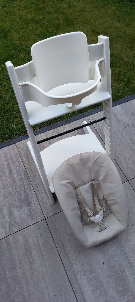 Stokke Tripp Trapp stoel, met newbornset + babyset, Ophalen, Gebruikt, Meegroeistoel, Stoelverkleiner