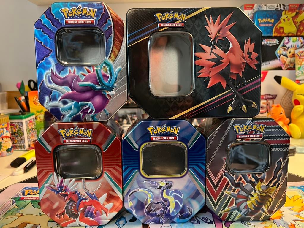 Pokemon Tins Leeg 5x, Ophalen of Verzenden, Zo goed als nieuw, Overige typen