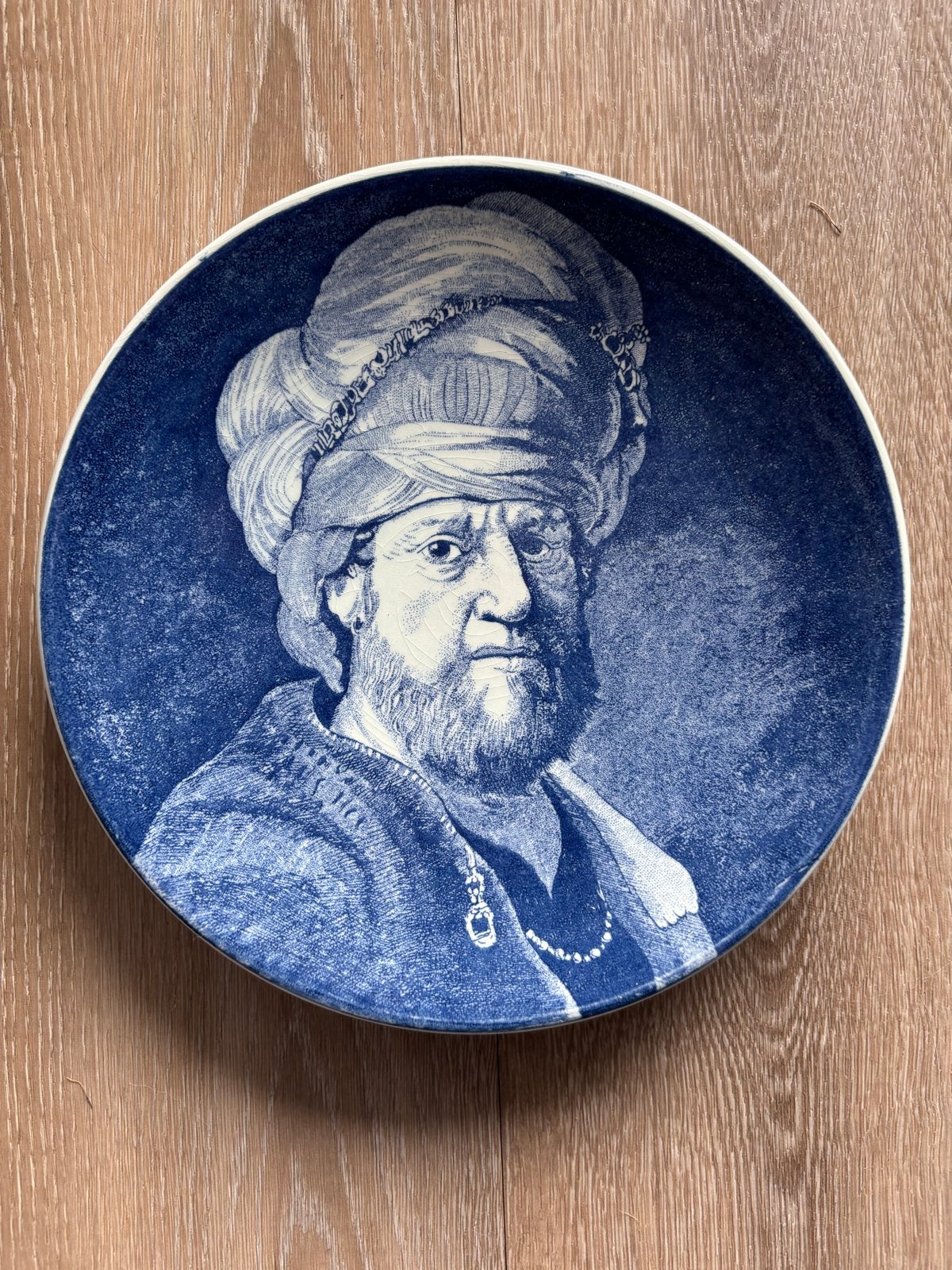 Delfts Blauw Wandbord - Oosterse Man met Turban, Ophalen of Verzenden