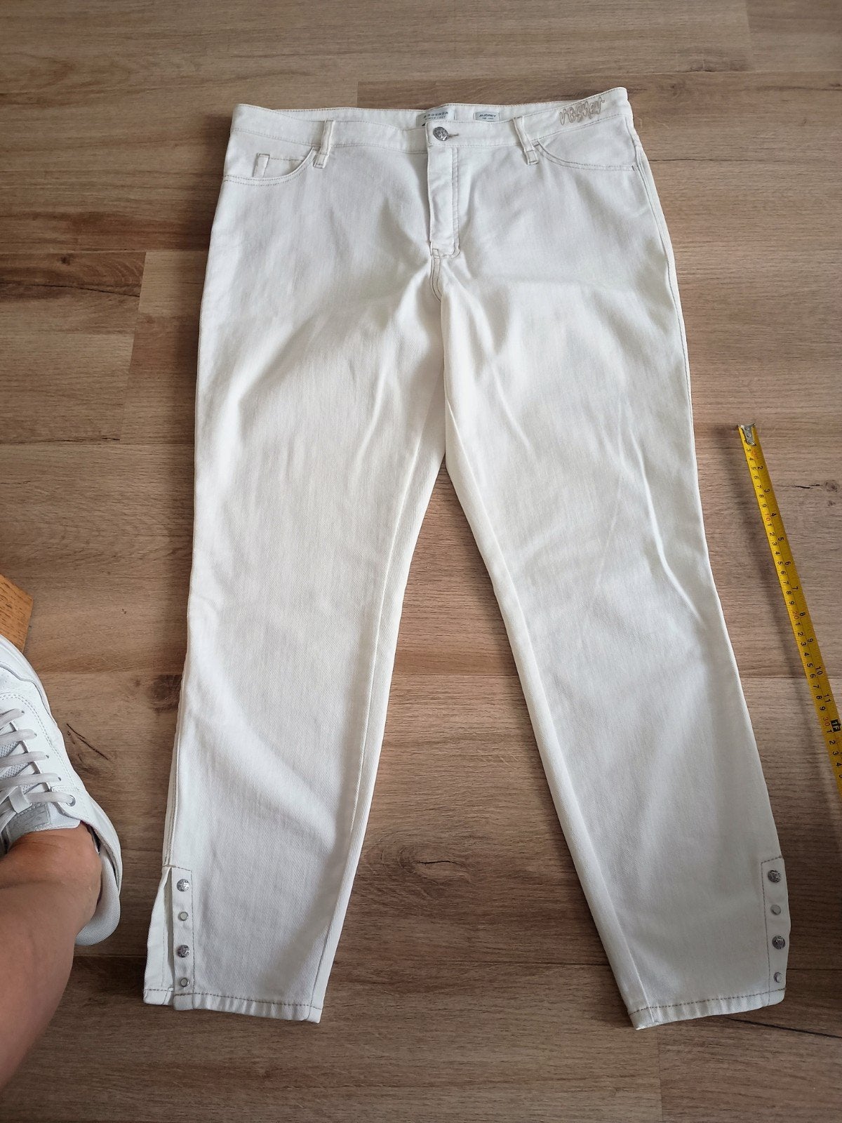 Rosner Audrey High Waist Witte Broek - Maat 46L28, Wit, Maat 46/48 (XL) of groter, Ophalen of Verzenden, Driekwart
