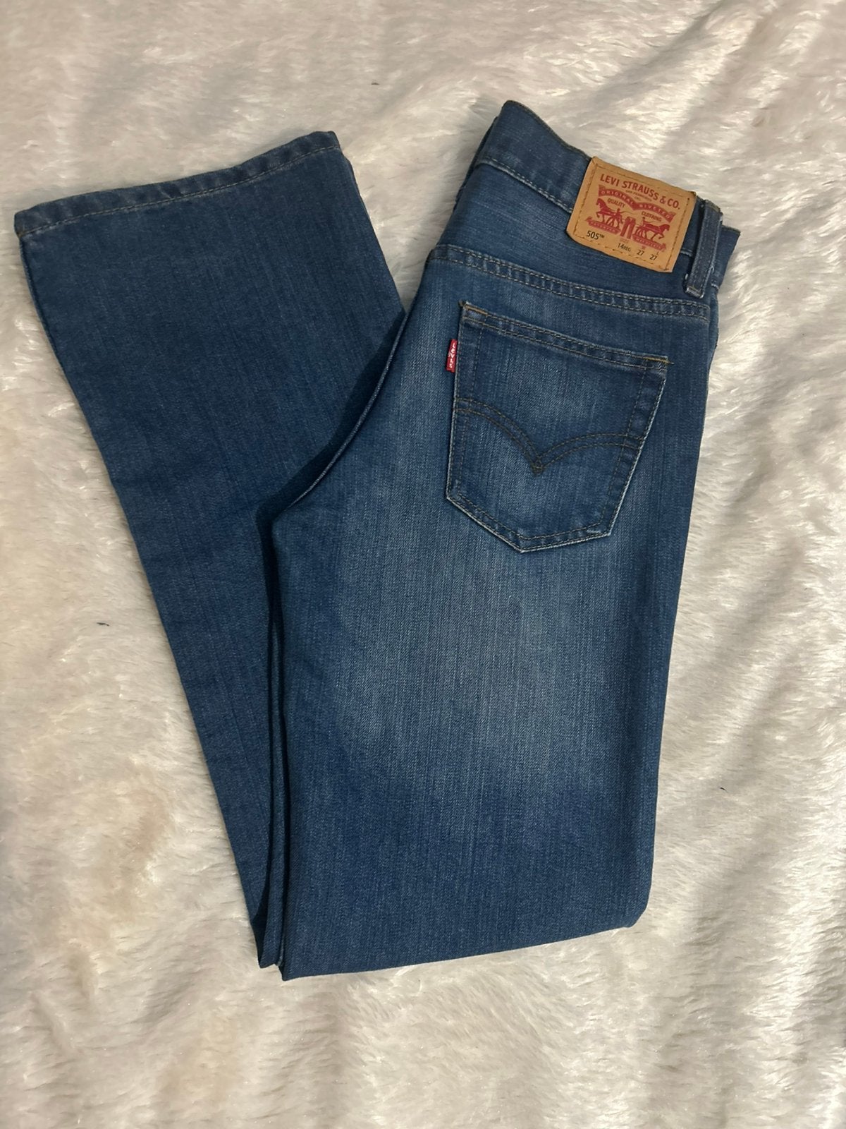 Mooie Levi’s 505 Maat W27/L27, Ophalen of Verzenden, Zo goed als nieuw, Blauw, W27 (confectie 34) of kleiner