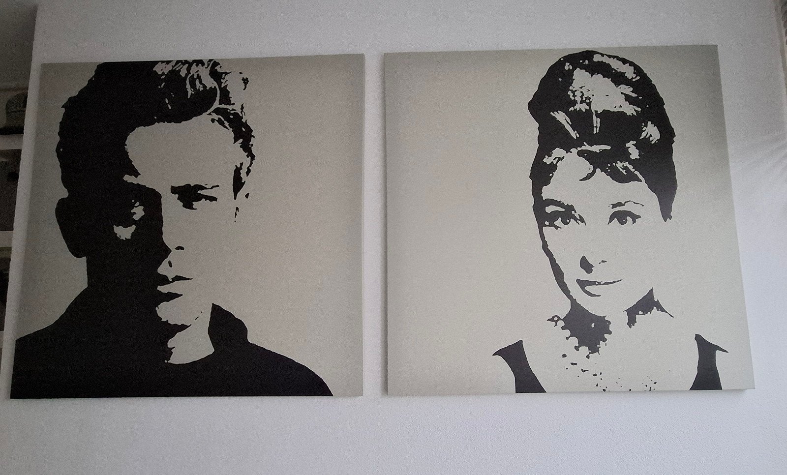 Ikea canvas set - James Dean - Audrey Hepburn - iconisch duo, Ophalen