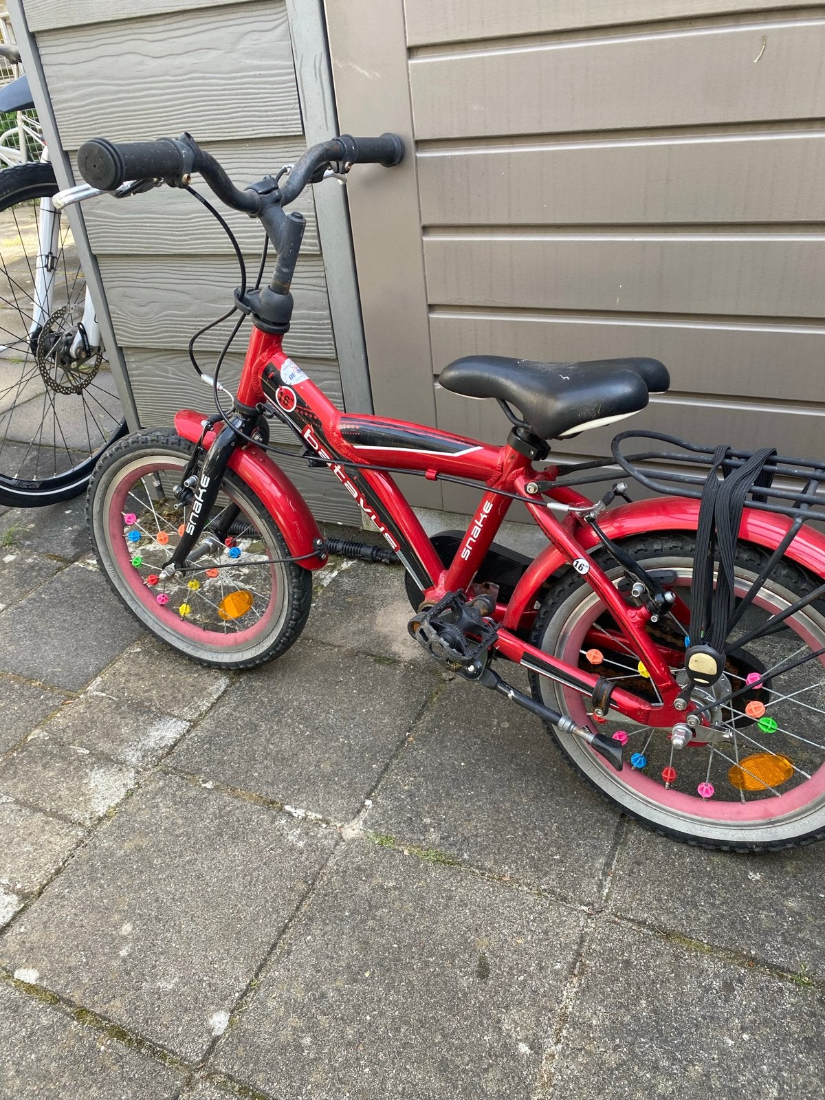 Batavus Snake kinderfiets 16 inch rood, Ophalen of Verzenden, Gebruikt, Terugtraprem, 16 tot 20 inch