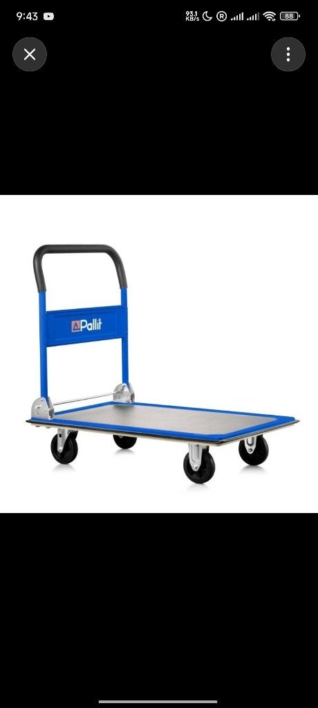 Gezocht: Platformwagen met 4 wielen en duwbeugel te huur, Ophalen of Verzenden, Overige
