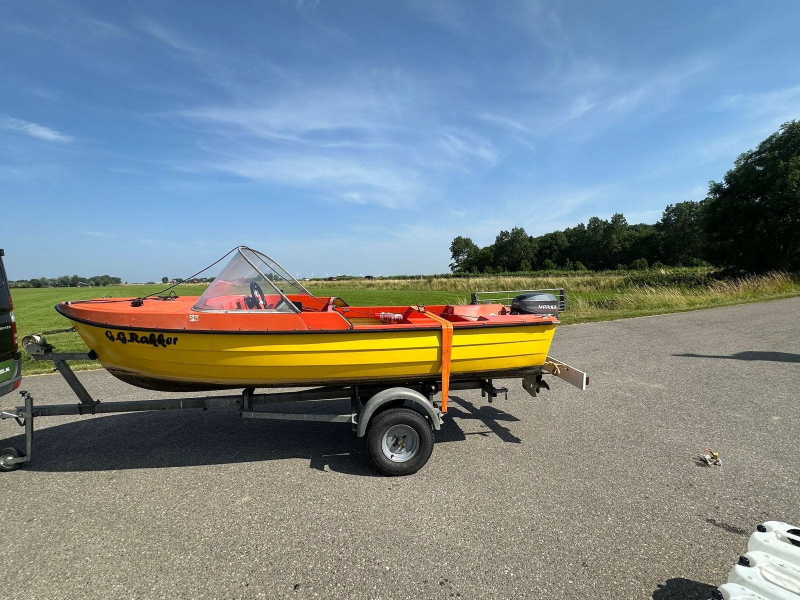 RANA 4.00 + 15pk Mariner 2T + trailer + vaarbewijsvrij, Ophalen, Nieuw, Benzine, Trailer