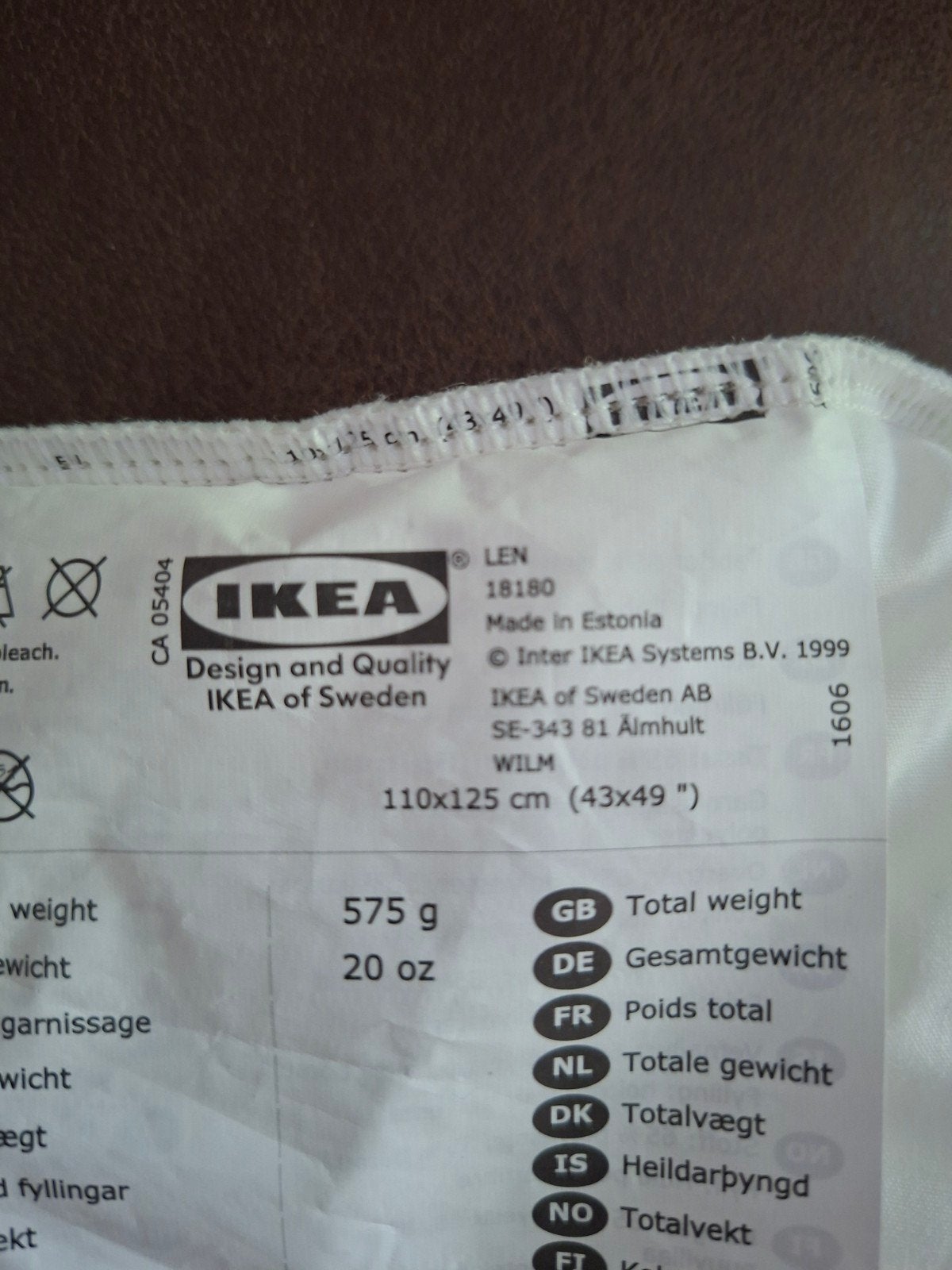 IKEA Dekbed voor camping- of kinderbedje 110x125 cm, Gebruikt, Jongetje of Meisje, Wit, Ophalen of Verzenden
