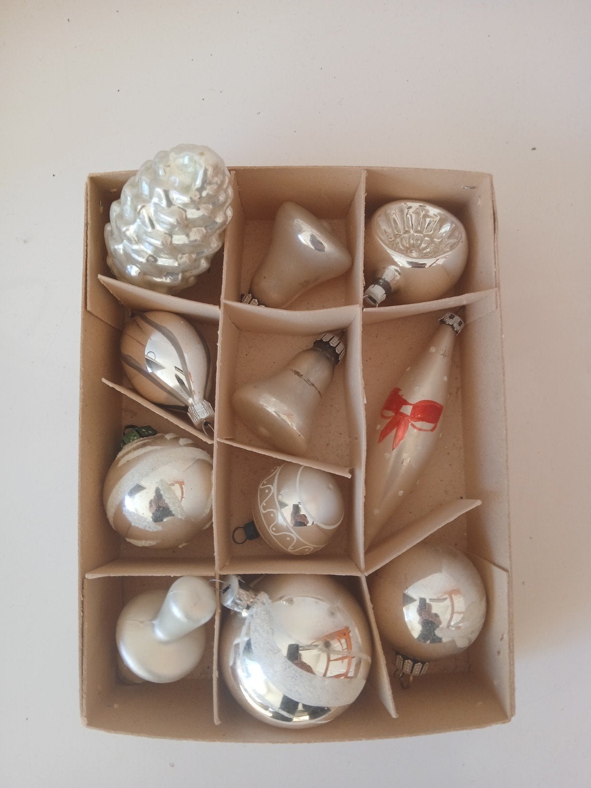 doos oude kerstballen vintage glas, Ophalen of Verzenden, Zo goed als nieuw