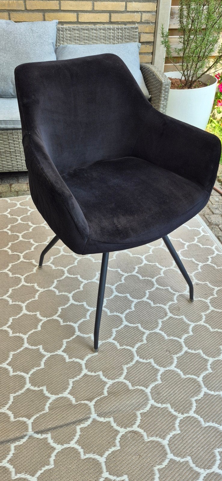 6 zwarte velvet stoelen, Huis en Inrichting, Stoelen, Ophalen, Zwart