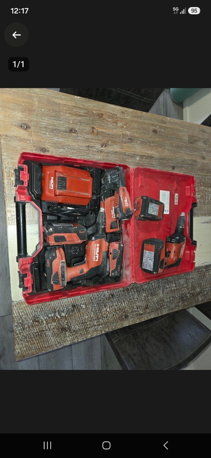 Hilti Boor- en Schroefmachine Set met Accu's en Lader, Ophalen of Verzenden, Gebruikt, 600 watt of meer, Boor- en Schroefmachine