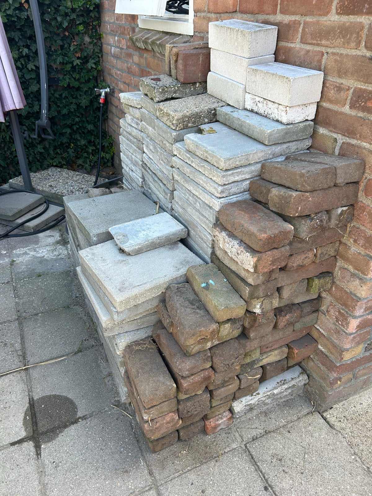 30x30 tegels en klinkers, Ophalen, Gebruikt, 5 tot 10 m², Beton