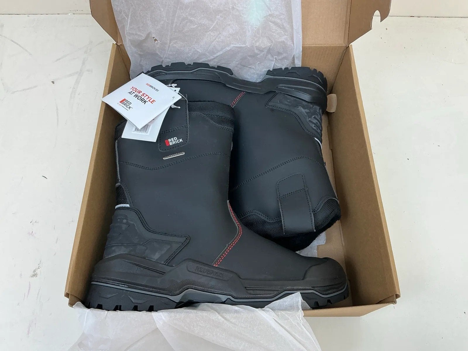 Nieuw paar Red Brick Pulse Boot Black S3 werklaarzen mt 43, Tuin en Terras, Werkkleding, Heren, Nieuw, Ophalen of Verzenden, Laarzen