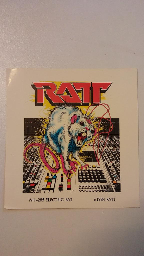 Ratt electric Rat vintage heavy metal sticker band RARE, Ophalen of Verzenden, Zo goed als nieuw, Overige typen