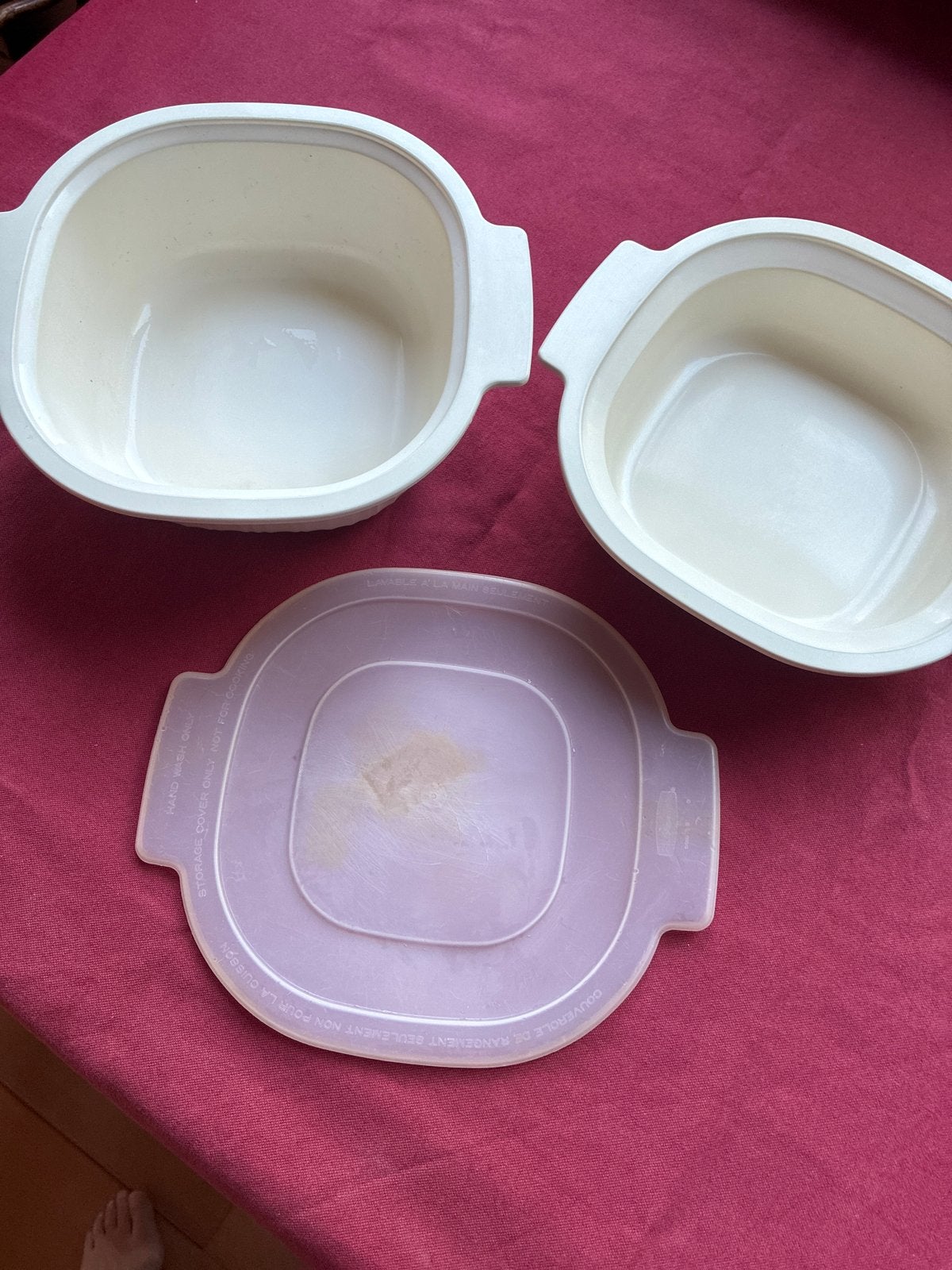 Rubbermade  Magnetron Schalen Set - 1.9L & 946ml, Ophalen, Gebruikt, Schaal, Crème