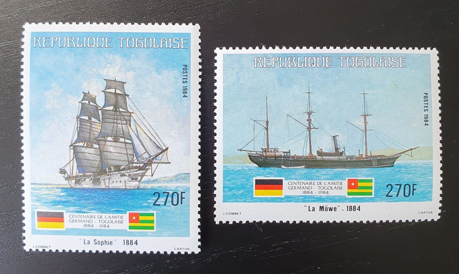 Togo 1984 Schip Boot Michel 1709-1710 postfris, Verzenden, Postfris, Overige thema's