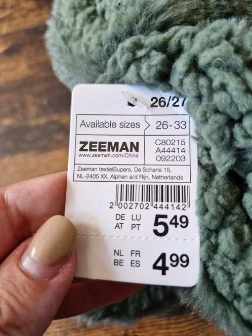 Groene Dino sloffen Maat 26-27 h3, Zeeman, Jongen of Meisje, Overige typen, Onbekend