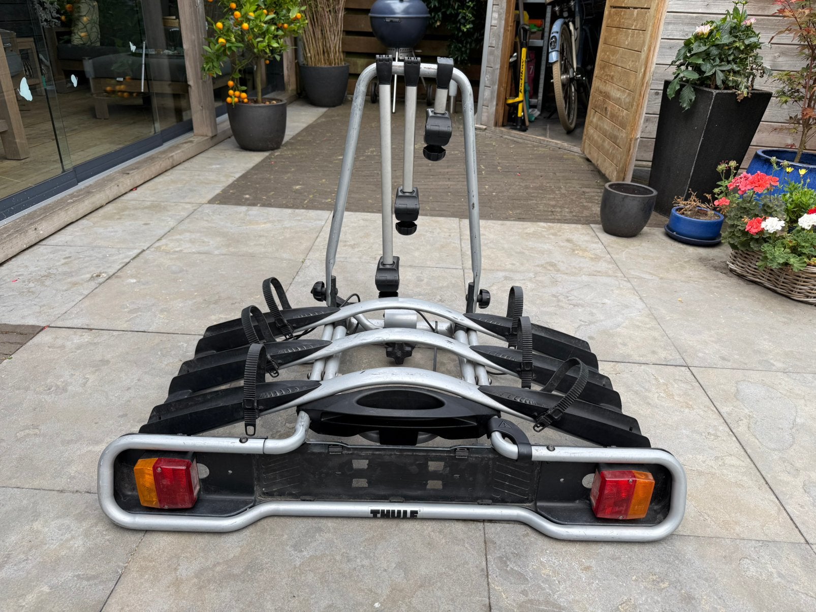 Thule 947 fietsendrager voor 3 fietsen, Auto diversen, Fietsendragers, Ophalen, 3 fietsen of meer, Gebruikt, Trekhaakdrager