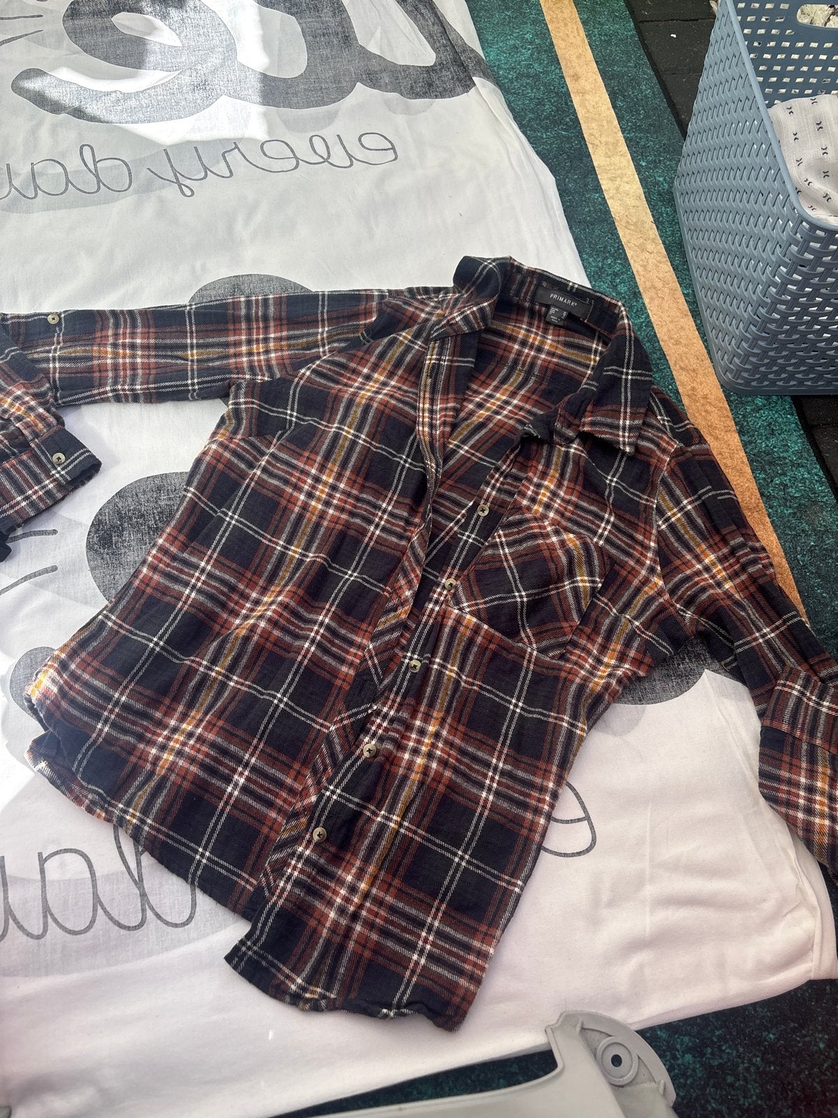 Geruite flanellen blouse - Primark, Ophalen of Verzenden, Gedragen, Maat 38/40 (M), Bruin