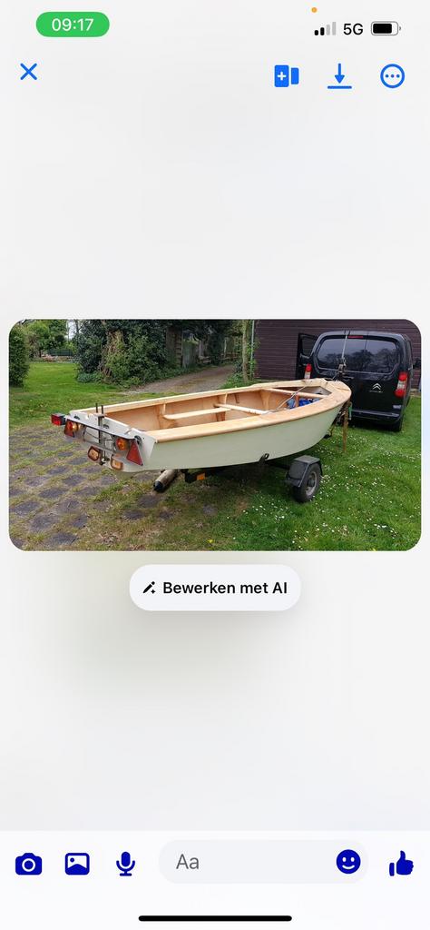 Ouwe zeilbootje en  trailer, Watersport en Boten, Ophalen of Verzenden, Zo goed als nieuw