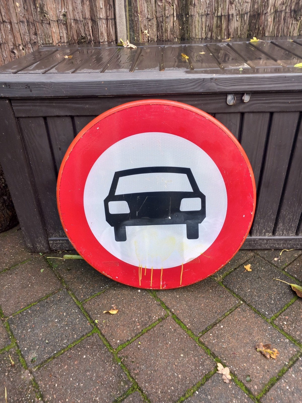 verkeersbord mancave retro verbodsbord verboden verkeer, Ophalen, Reclamebord