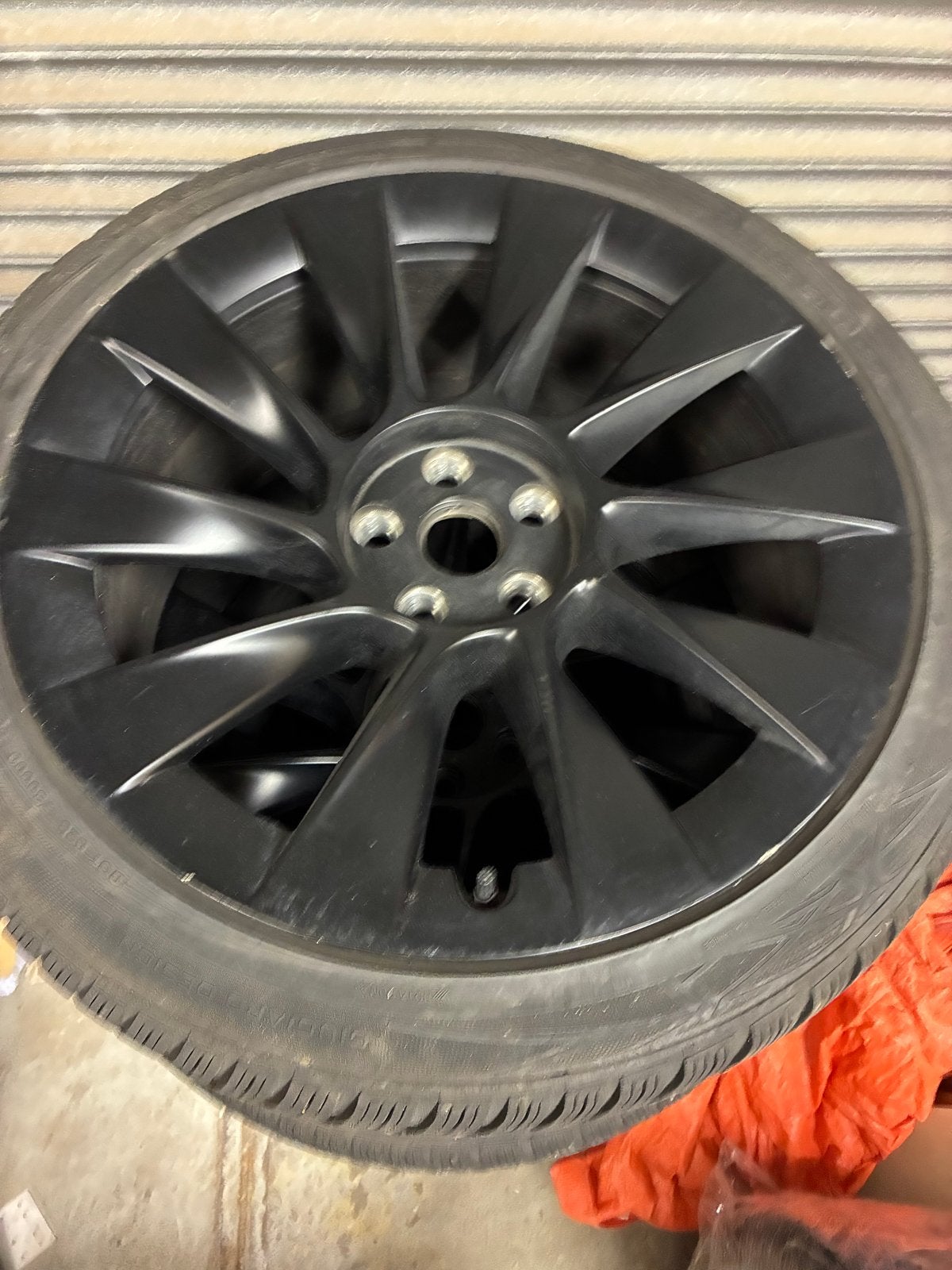 Tesla Model Y 20 inch turbine velgen met Vredestein winterba, Gebruikt, 255 mm, Banden en Velgen, Personenwagen