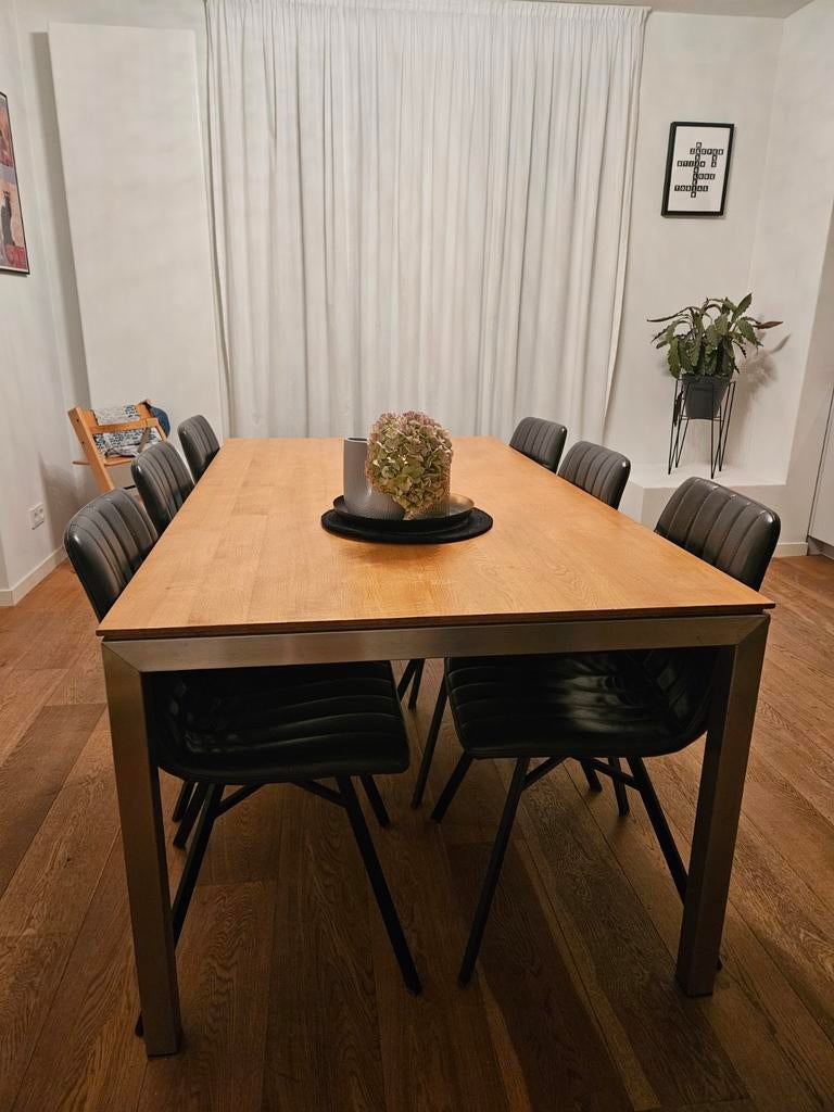 Gratis! Goossens Eettafel 180x100 cm, Ophalen, Gebruikt, 100 tot 150 cm, 150 tot 200 cm