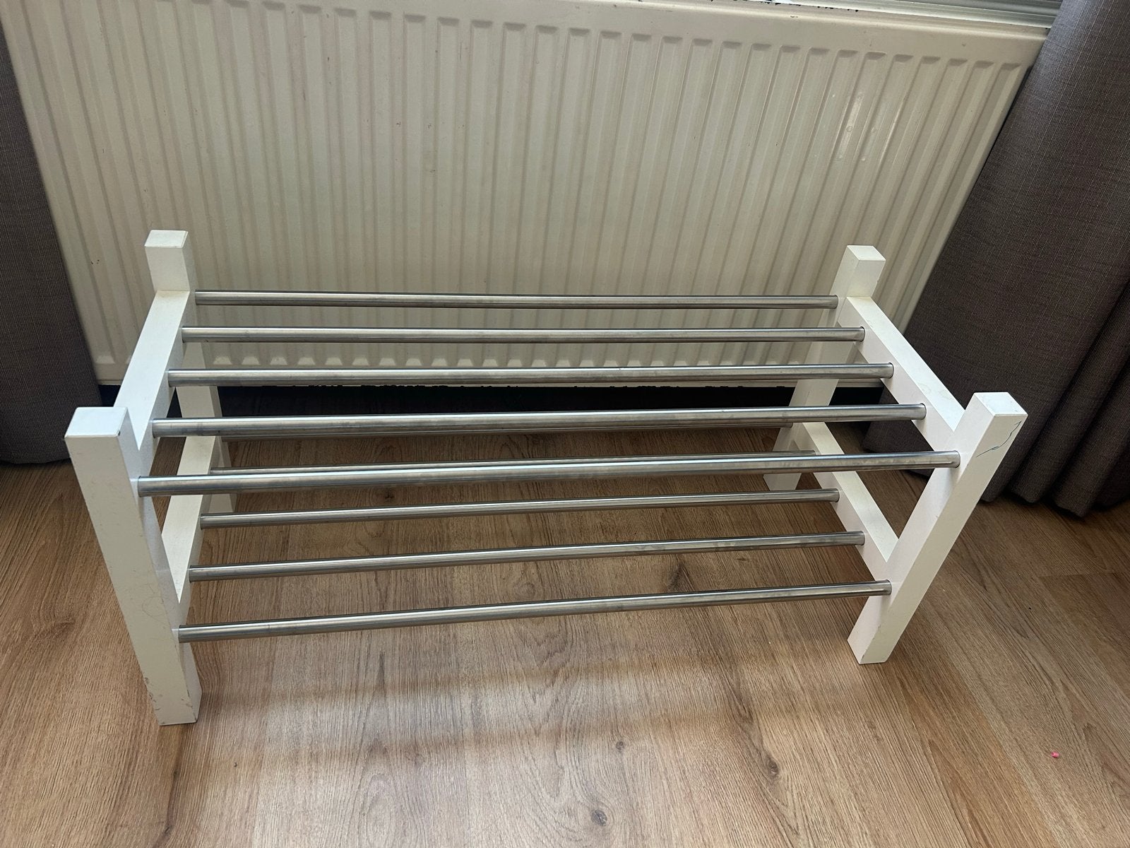 IKEA schoenenrek - Wit met metalen stangen, Huis en Inrichting, Ophalen of Verzenden, Gebruikt