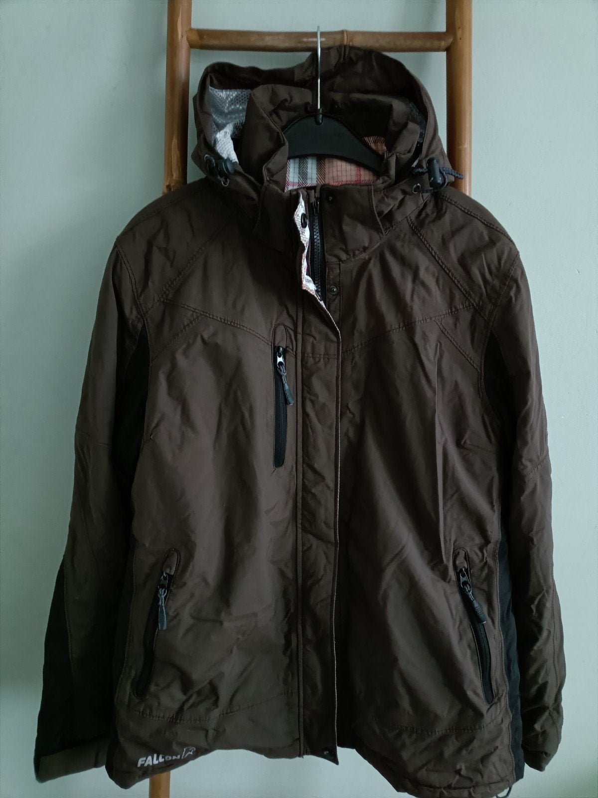 Bruine Falcon ski-jas - Maat L, Falcon, Maat 42/44 (L), Ophalen of Verzenden, Jack