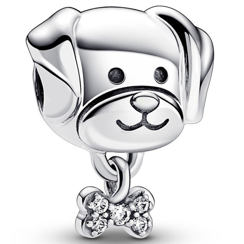 Pandora bedel Hondje met zirkonia strik - GRATIS verzending!, Pandora, Nieuw, Ophalen of Verzenden, 1 bedel