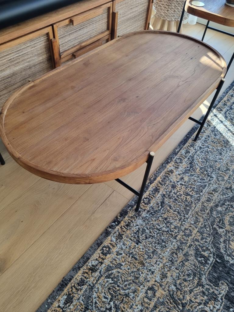 DBodhi salontafel 140 x 70 cm, 100 tot 150 cm, Teakhout, Zo goed als nieuw, Minder dan 50 cm