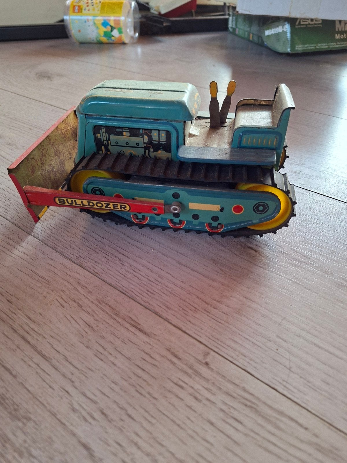 Vintage Blikken Bulldozer Speelgoed, Antiek en Kunst, Antiek | Speelgoed, Ophalen of Verzenden