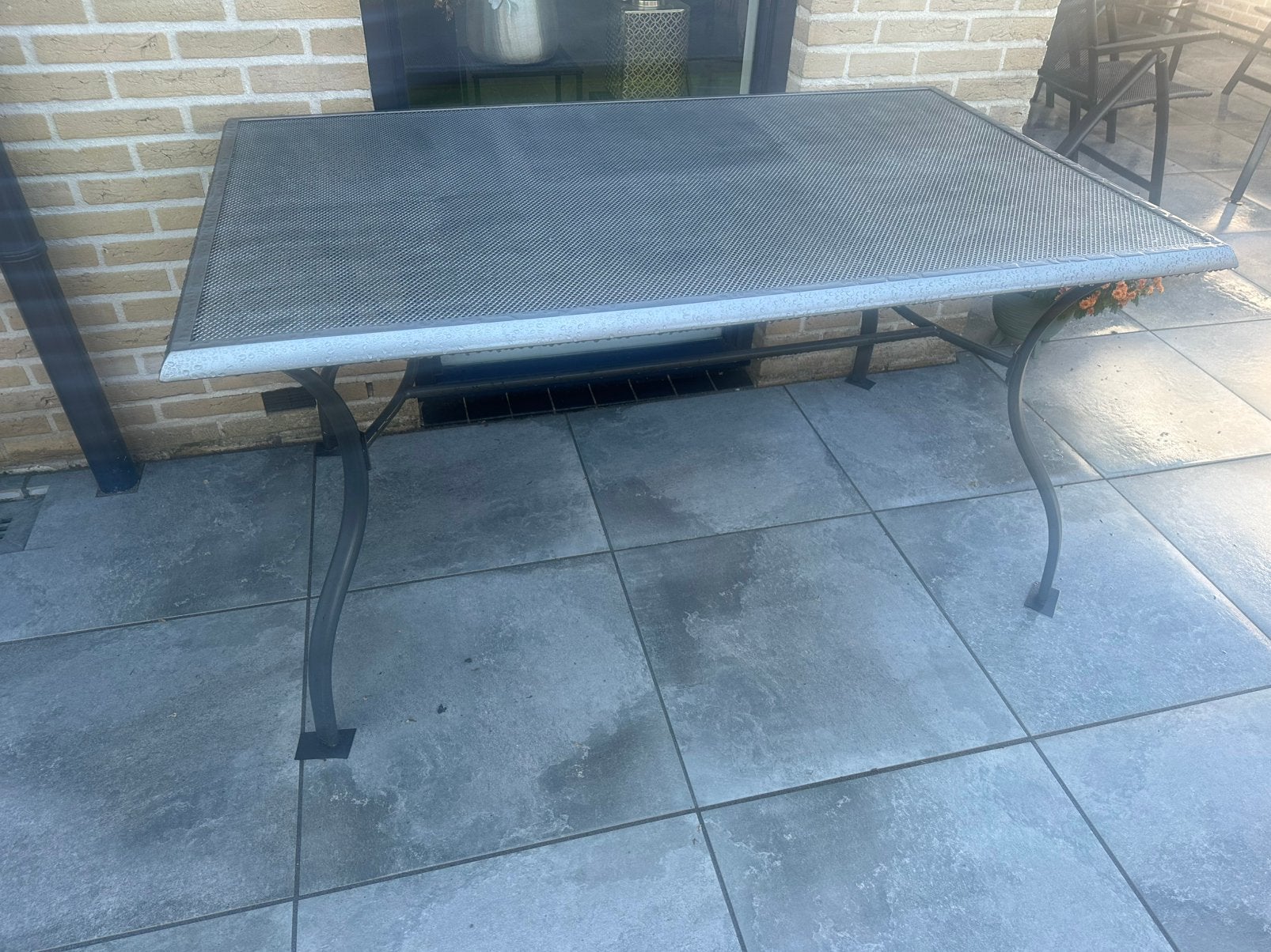 Tuintafel 1.50x 0.90 metaal, Ophalen, Zo goed als nieuw, Rechthoekig, Metaal