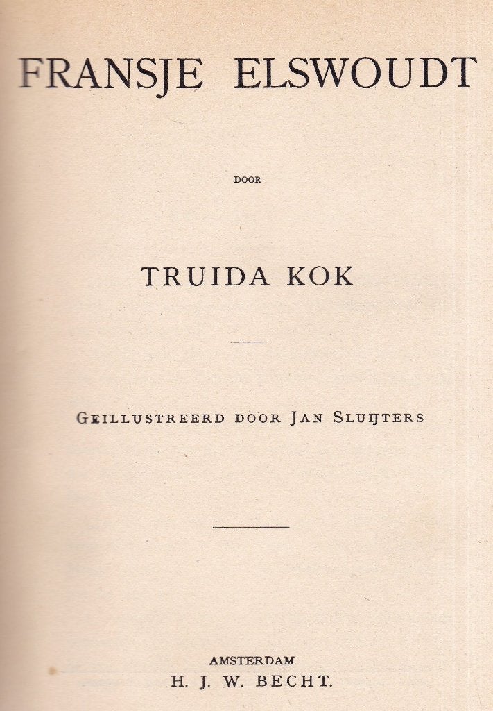 Kok, Truida - Fransje Elswoudt (1904), Ophalen of Verzenden