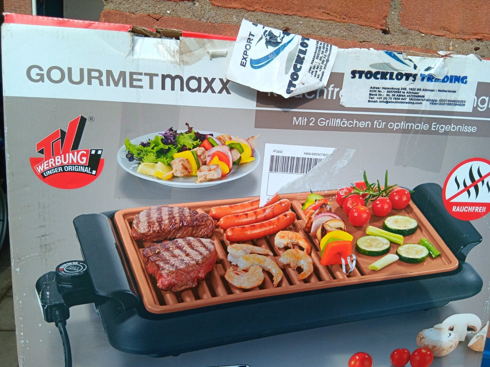 Gourmetmaxx Rookvrije Elektrische Tafelgrill - 1250W, Ophalen of Verzenden, Nieuw