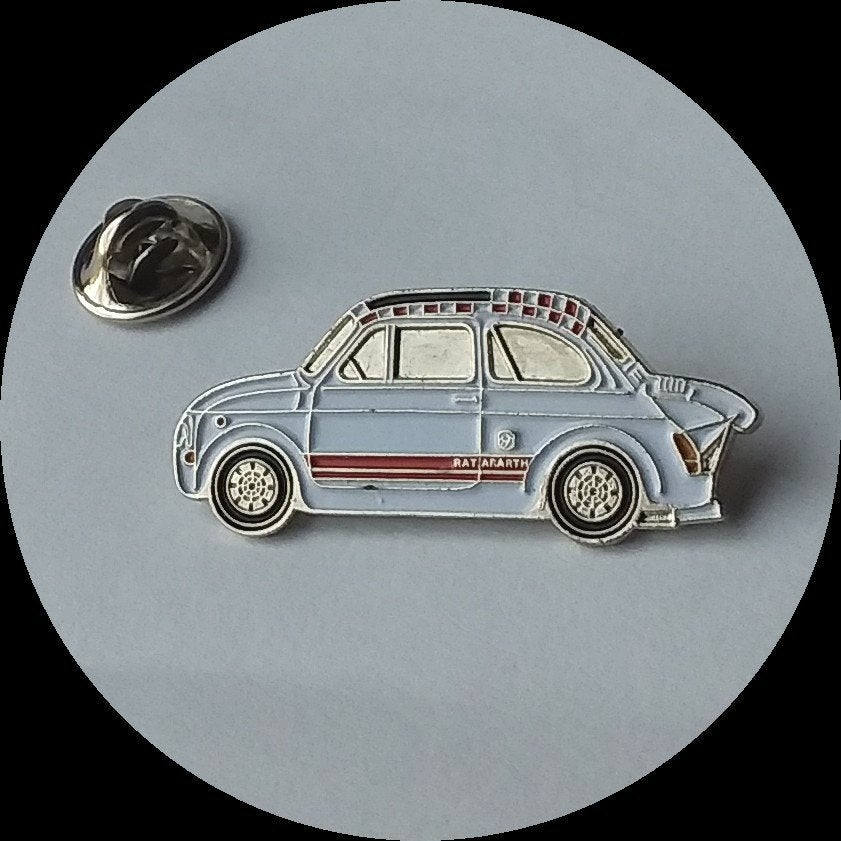 FIAT 500 ABARTH pin, wit, Ophalen of Verzenden, Zo goed als nieuw, Transport, Speldje of Pin