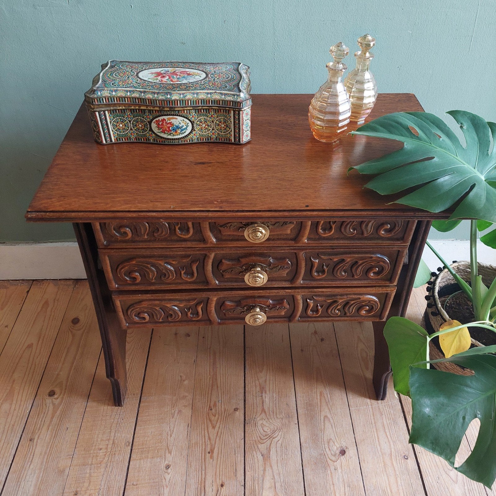 Lucky Vintage antiek brocante houten naaikastje, Ophalen