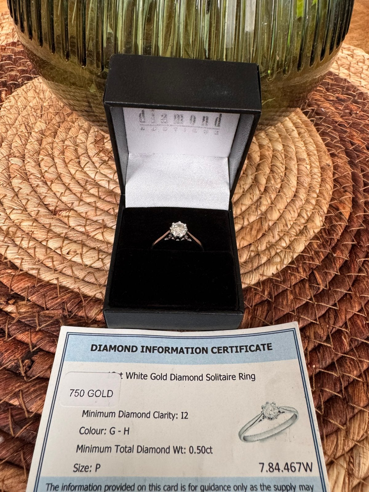 Prachtige 18 karaat witgouden natuurlijke diamanten ring, Sieraden, Tassen en Uiterlijk, Ringen, Wit, Ophalen of Verzenden, Dame