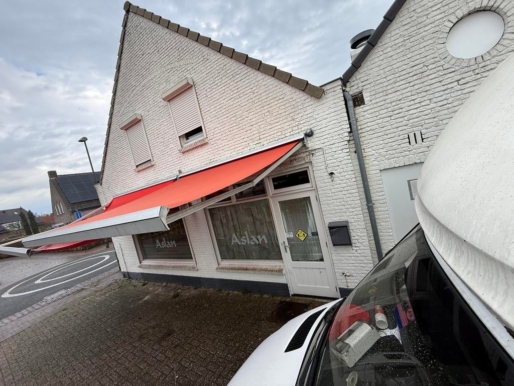 Rood knikarmscherm zonscherm elektrishe oranje, Ophalen, Gebruikt, 150 tot 300 cm, 250 cm tot 450 cm
