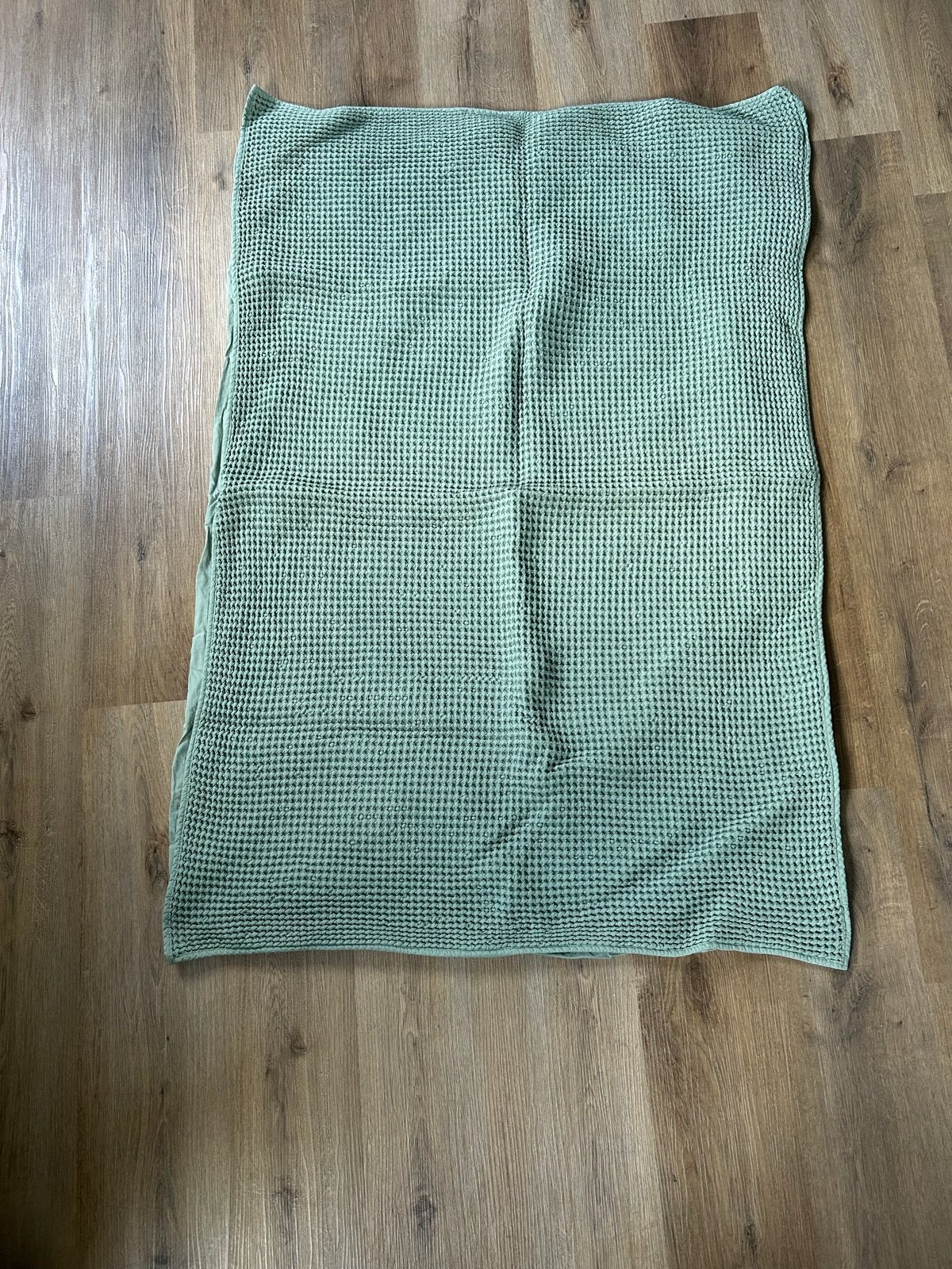 Groen wafeldeken (voor ledikant) - Zo goed als nieuw, Ophalen, Zo goed als nieuw, Groen, Deken