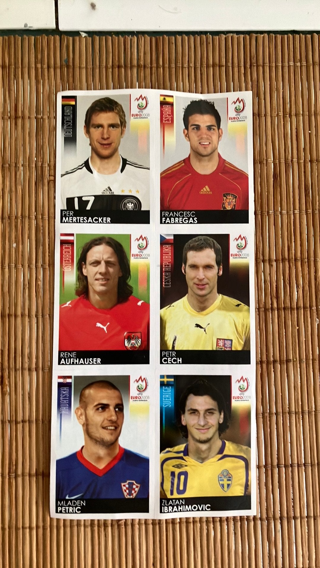 Voetbalplaatjes euro2008 (6stuks), Ophalen of Verzenden, Zo goed als nieuw, Meerdere plaatjes