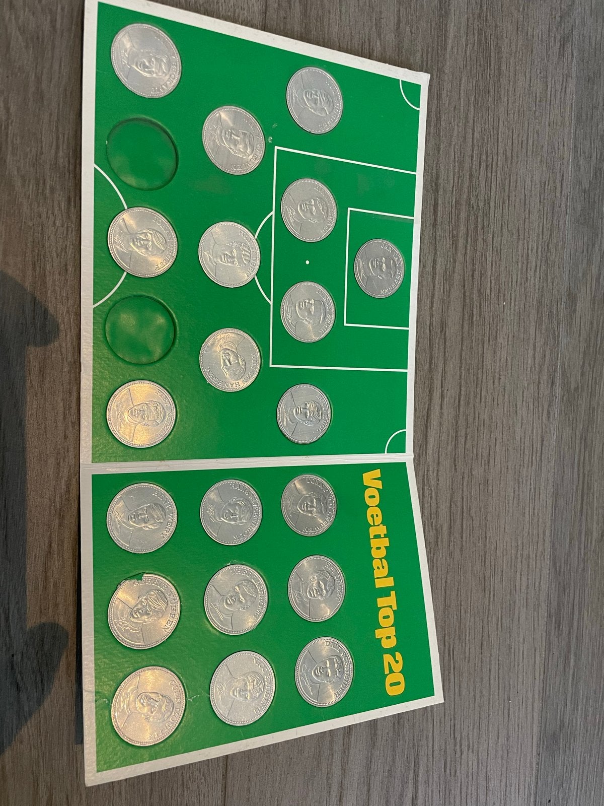 Complete set munten voetbal top 20 Shell, Verzamelen, Overige Verzamelen, Gebruikt, Ophalen of Verzenden