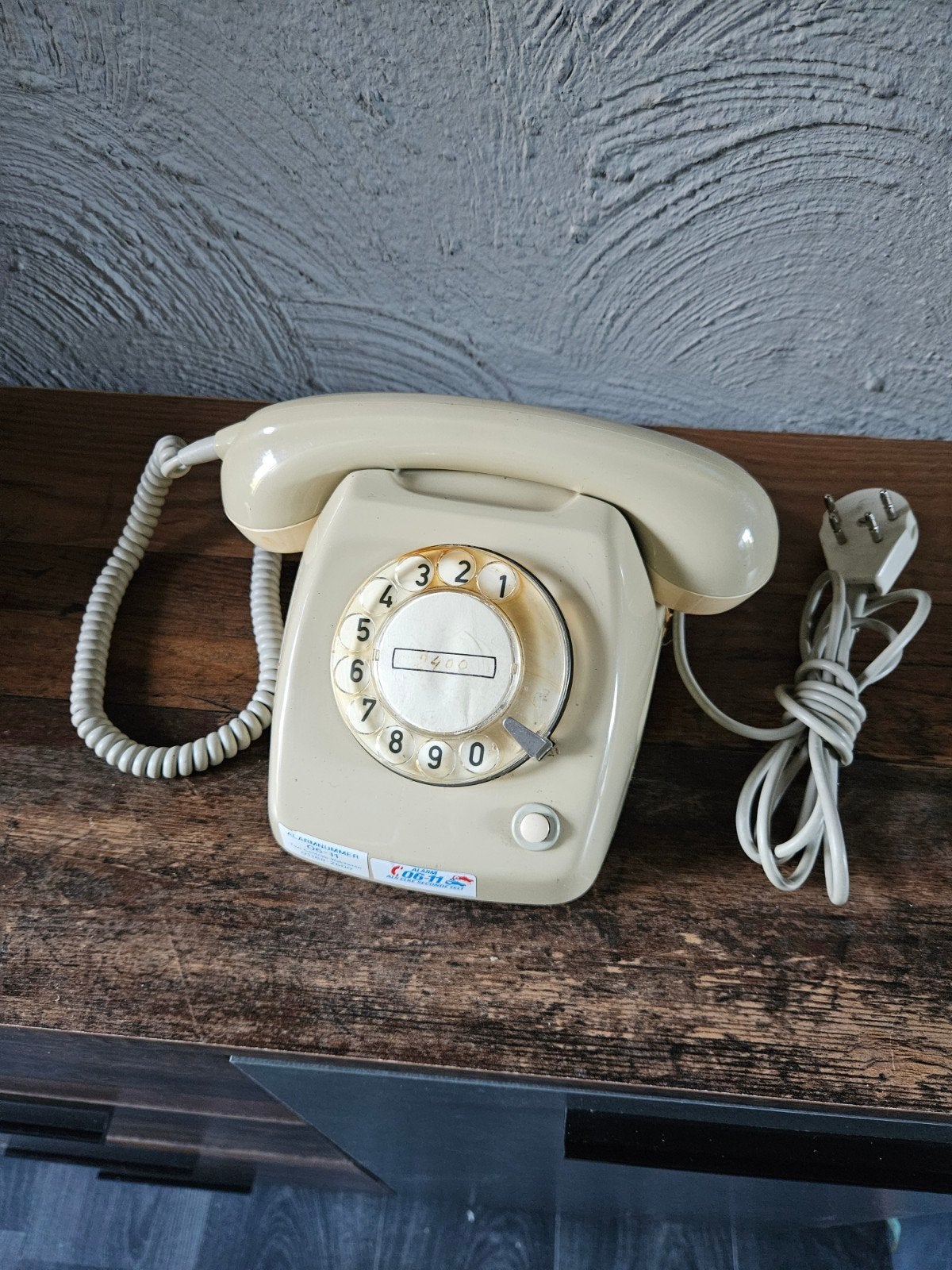Vintage PTT Telefoon met Draaischijf - Crèmekleurig, Ophalen of Verzenden, Gebruikt, Met draaischijf